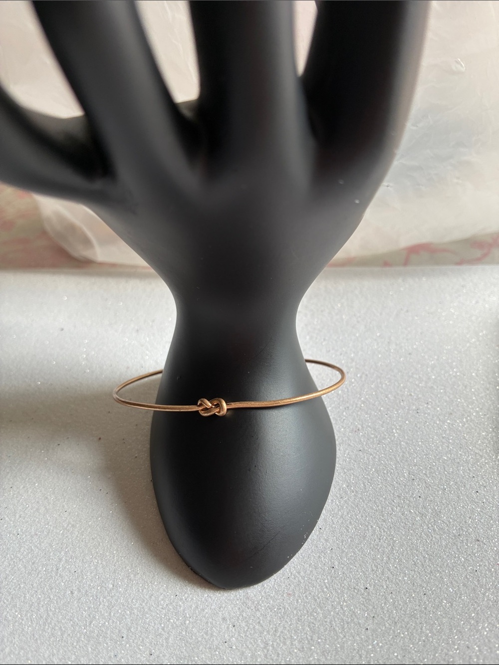 Minimalist Knot Bangle Bracelet -very delicate.